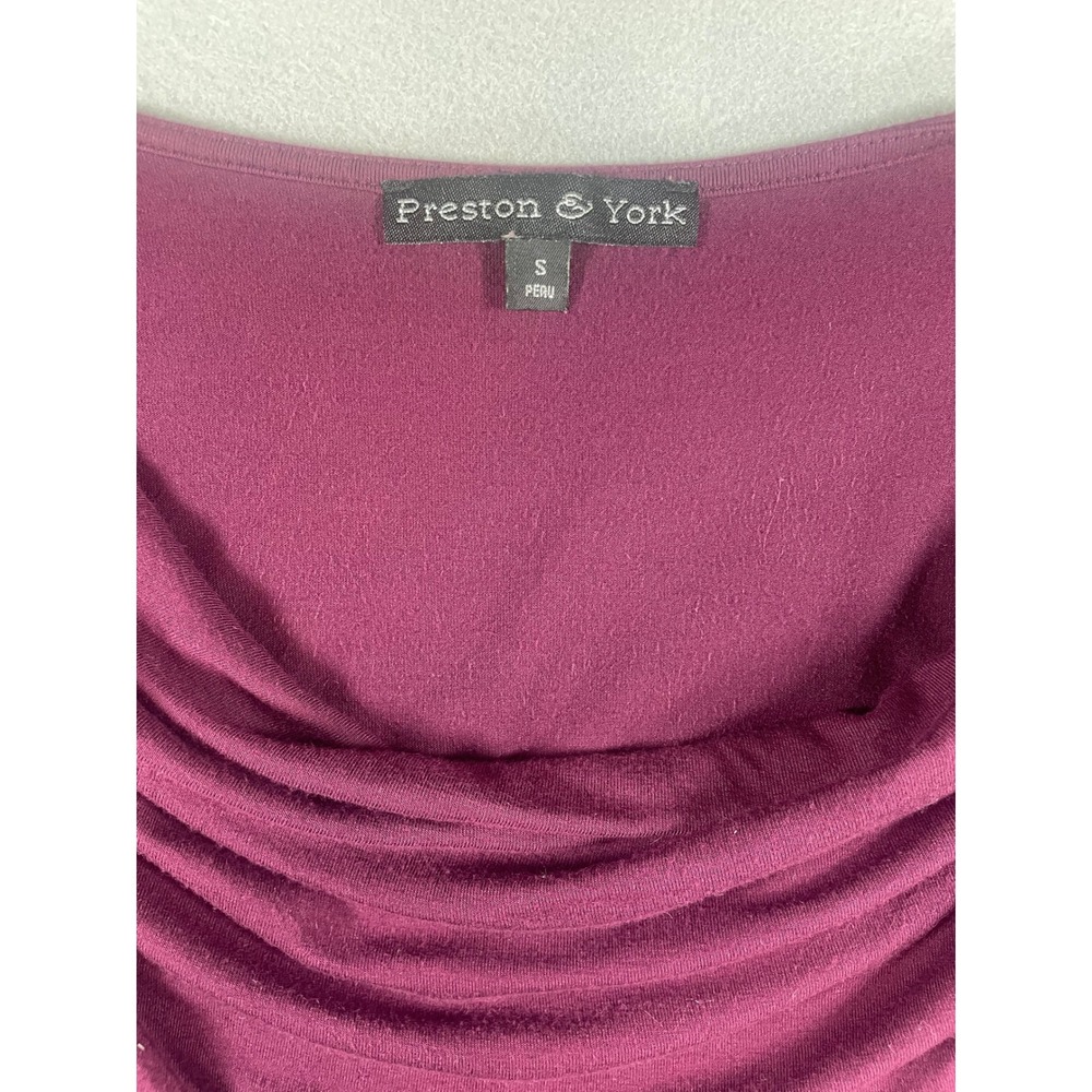 Preston‎ & York Women's Burgundy Draped Cowl Neck Sleeveless Top S 99PRM688 - Picture 2 of 7